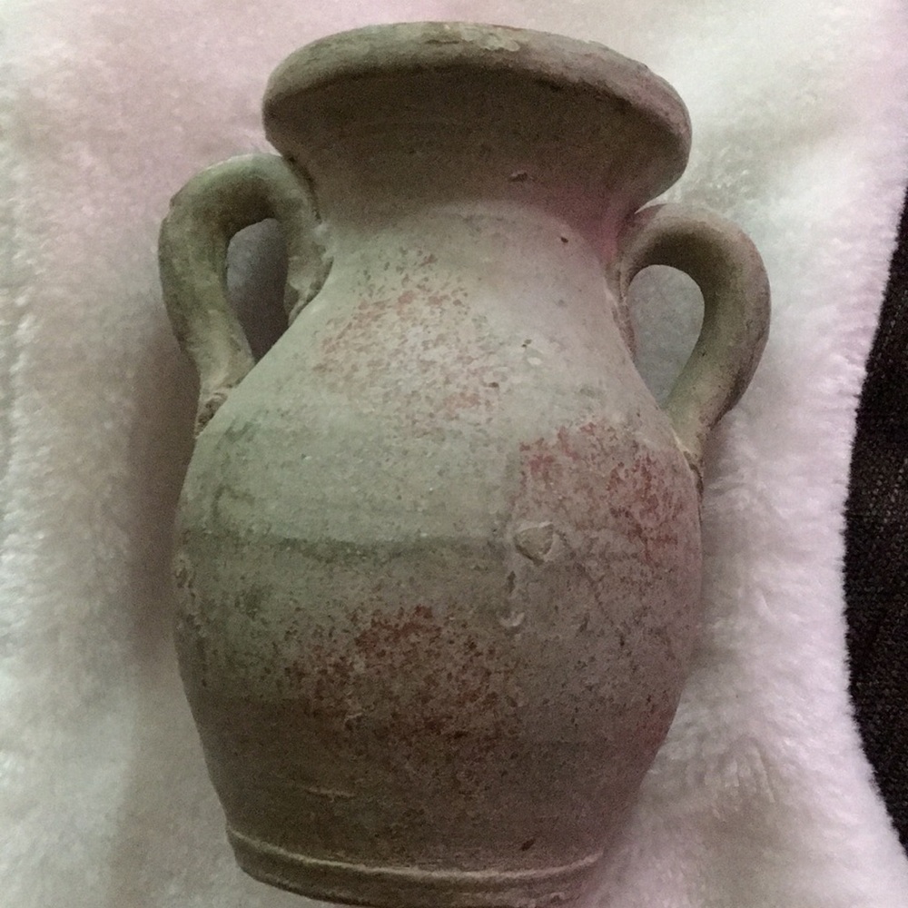 Rustic Clay Vase with Handles